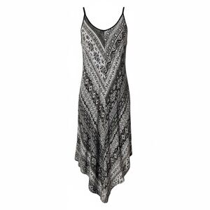 Love Stitch Handkerchief Boho Maxi Dress Sz S Tie Back Flowy Gypsy WhimsyGoth